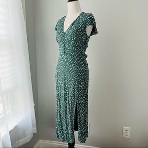 ABERCROMBIE Back Detail MIDI Dress Green Floral Small